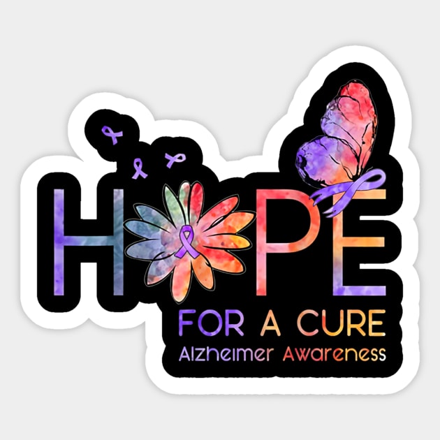 Hope For A Cure Alzheimer Awareness Flower Sticker by jordanfaulkner02